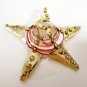Hand Blown Glass Red-Yellow Starfish Gilt Art Glass Animal Figurines Thai Gifts