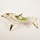 Hand Blown Glass Red-Green Dolphin Fish Art Glass Animal Figurines Thai Gifts