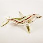 Hand Blown Glass Red-Green Dolphin Fish Art Glass Animal Figurines Thai Gifts