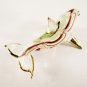 Hand Blown Glass Red-Green Dolphin Fish Art Glass Animal Figurines Thai Gifts