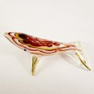 Hand Blown Glass Red-Yellow Dolphin Fish Gilt #4 Art Glass Animal Figurines Thai Gifts