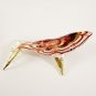 Hand Blown Glass Red-Yellow Dolphin Fish Gilt #4 Art Glass Animal Figurines Thai Gifts