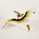 Hand Blown Glass Red-Yellow Dolphin Fish Gilt #5 Art Glass Animal Figurines Thai Gifts