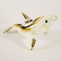 Hand Blown Glass Red-Yellow Dolphin Fish Gilt #5 Art Glass Animal Figurines Thai Gifts