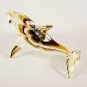 Hand Blown Glass Red-Yellow Dolphin Fish Gilt #5 Art Glass Animal Figurines Thai Gifts