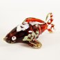 Hand Blown Glass Red-Green Carp (Koi) Fish Gilt #3 Art Glass Animal Figurines Thai Gifts