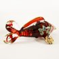 Hand Blown Glass Red-Green Carp (Koi) Fish Gilt #3 Art Glass Animal Figurines Thai Gifts