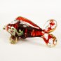 Hand Blown Glass Red-Green Carp (Koi) Fish Gilt #3 Art Glass Animal Figurines Thai Gifts