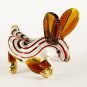 Hand Blown Glass Red-Green Rabbit Gilt Art Glass Animal Figurines Thai Gifts