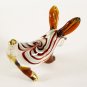Hand Blown Glass Red-Green Rabbit Gilt Art Glass Animal Figurines Thai Gifts