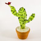 Hand Blown Glass Green Cactus #2 Art Glass Animal Figurines Thai Gifts