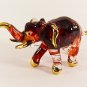 Hand Blown Glass Red Elephant Gilt Art Glass Animal Figurines Thai Gifts