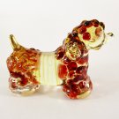 Hand Blown Glass Red Poodle Dog Gilt Art Glass Animal Figurines Thai Gifts