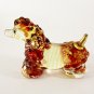 Hand Blown Glass Red Poodle Dog Gilt Art Glass Animal Figurines Thai Gifts