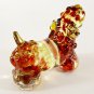 Hand Blown Glass Red Poodle Dog Gilt Art Glass Animal Figurines Thai Gifts