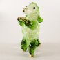Hand Blown Glass Green Poodle Dog Gilt Art Glass Animal Figurines Thai Gifts