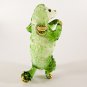 Hand Blown Glass Green Poodle Dog Gilt Art Glass Animal Figurines Thai Gifts