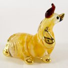Hand Blown Glass Yellow Chisu Dog Gilt #2 Art Glass Animal Figurines Thai Gifts
