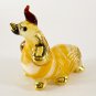 Hand Blown Glass Yellow Chisu Dog Gilt #2 Art Glass Animal Figurines Thai Gifts
