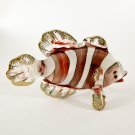 Hand Blown Glass Red Lovely Fish Gilt #2 Art Glass Animal Figurines Thai Gifts