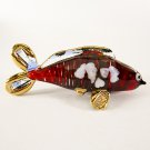 Hand Blown Glass Red-Blue Carp (Koi) Fish Gilt #2 Art Glass Animal Figurines Thai Gifts