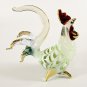 Hand Blown Glass Green-Blue Rooster Gilt Art Glass Animal Figurines Thai Gifts