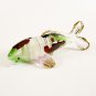 Hand Blown Glass Green-Red-Pink Carp (Koi) Fish Gilt