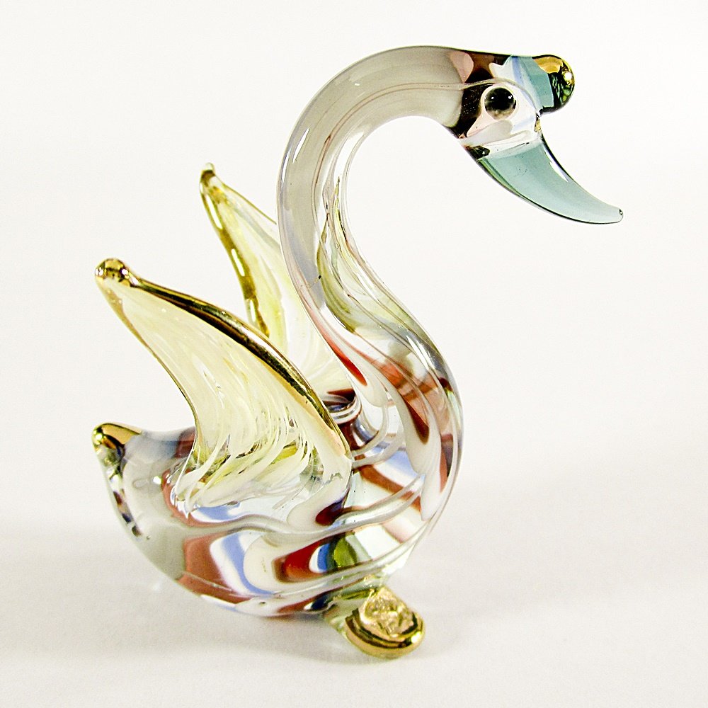 red swan hand blown art glass