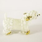 Hand Blow Glass White Poodle Dog Gilt Art Glass Animal Figurines Thai Gifts