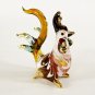 Hand Blown Glass Red-Yellow-Blue Rooster Gilt Art Glass Animal Figurines Thai Gifts