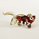 Hand Blown Glass Red Fish Gilt (3 tails) Art Glass Animal Figurines Thai Gifts