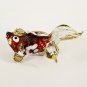 Hand Blown Glass Red Fish Gilt (3 tails) Art Glass Animal Figurines Thai Gifts