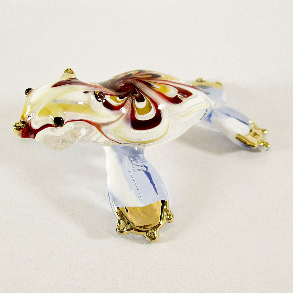 Hand Blown Glass Red-Yellow-Blue Seal (Sea Lion) Gilt Art Glass Animal ...