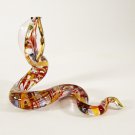 Hand Blown Glass Red-Yellow Snake Gilt Art Glass Animal Figurines Thai Gifts