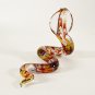 Hand Blown Glass Red-Yellow Snake Gilt Art Glass Animal Figurines Thai Gifts