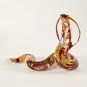 Hand Blown Glass Red-Yellow Snake Gilt Art Glass Animal Figurines Thai Gifts