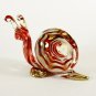 Hand Blown Glass Red-Yellow Snail Gilt #2 Art Glass Animal Figurines Thai Gifts