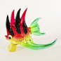 Hand Blown Glass Red-Yellow-Black-Green Fish Art Glass Animal Figurines Thai Gifts