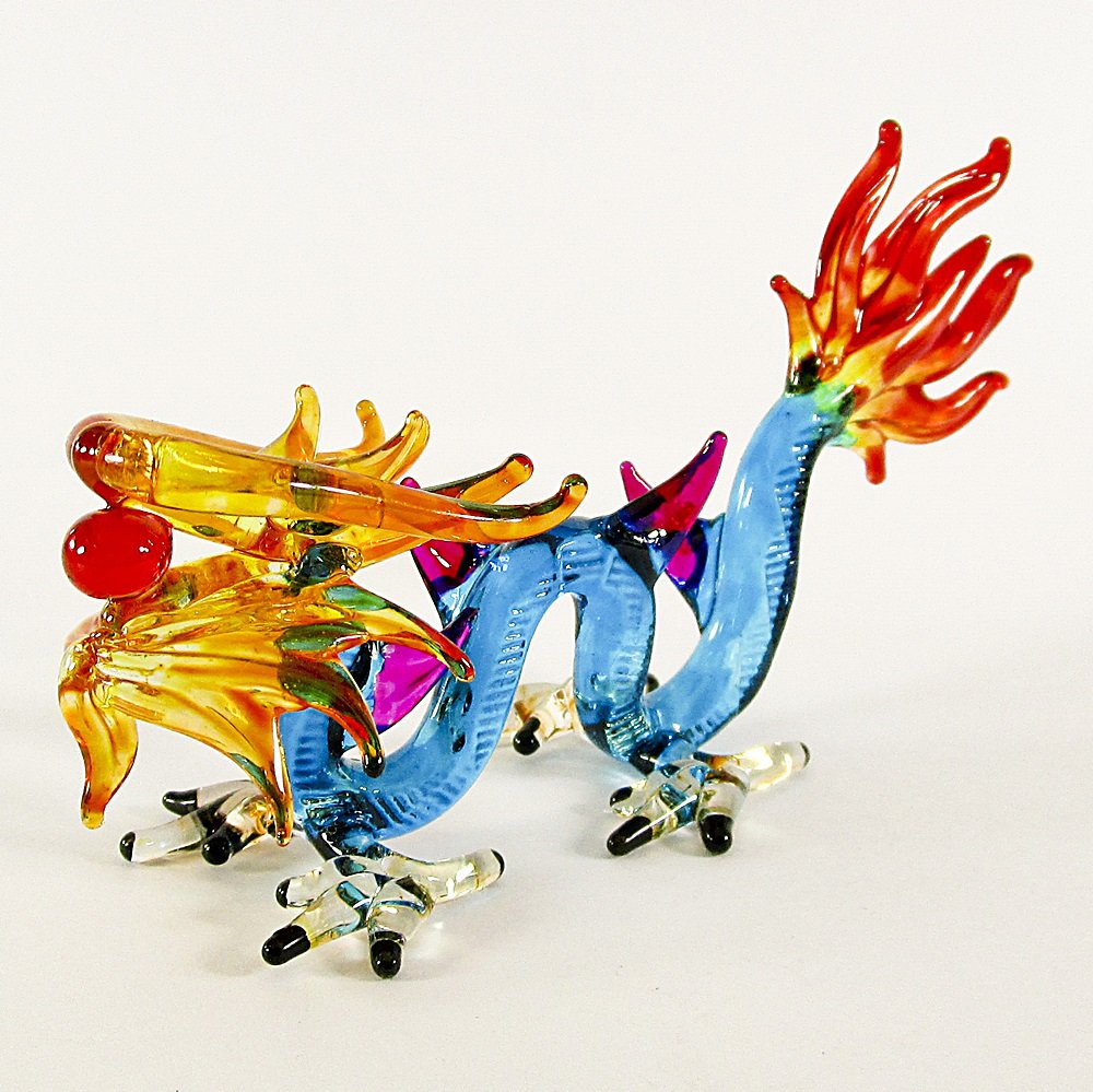 small glass dragon figurines