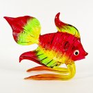 Hand Blown Glass Red-Green-Yellow Fish