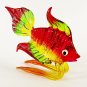 Hand Blown Glass Red-Green-Yellow Fish