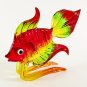 Hand Blown Glass Red-Green-Yellow Fish