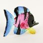 Hand Blown Glass Pink-Blue-Black-Yellow Fish