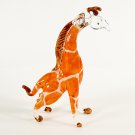 Hand Blown Glass Orange Giraffe 3 Miniature Glass Animal Figurines Thai Gifts
