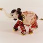 Hand Blown Glass White-Red Elephant Gilt Art Glass Animal Figurines Thai Gifts