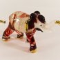 Hand Blown Glass White-Red Elephant Gilt Art Glass Animal Figurines Thai Gifts