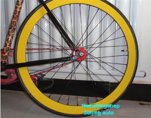 Fixie Fixed Gear bike Wheel Rim Stickers (yellow for 1 wheel)