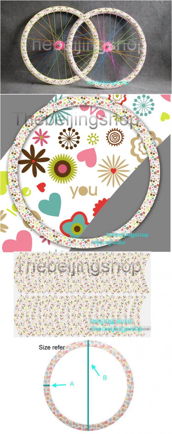 Fixed Gear bike Wheel Rim Stickers (love for 1 wheel)