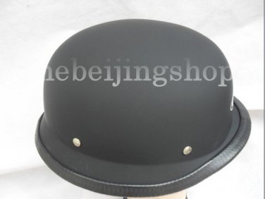 Matte Black German Style Motorcycle Half Helmet