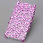 (PURPLE) Phone Case for iPhone 4/4s elastic flower plating hard plastic